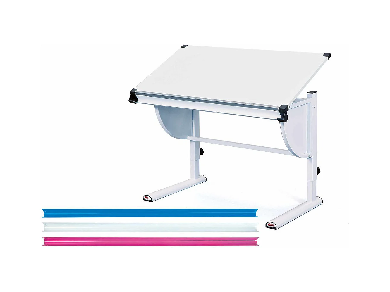 Bureau réglable avec plateau blanc - L110 x H63-93 x D60 cm