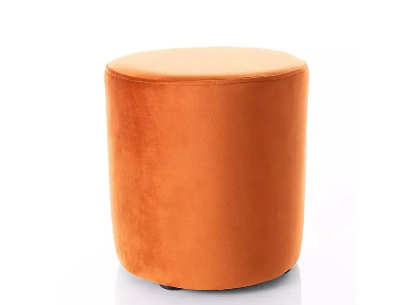 Pouf rond en velours 33 x 36 cm cannelle DELTA