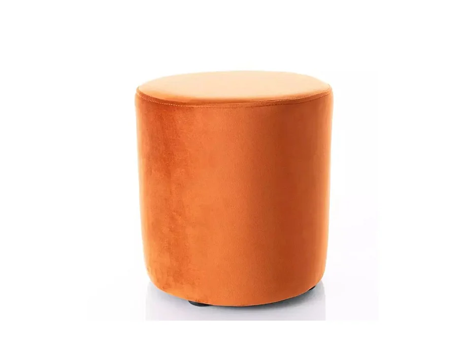 Pouf rond en velours 33 x 36 cm cannelle DELTA