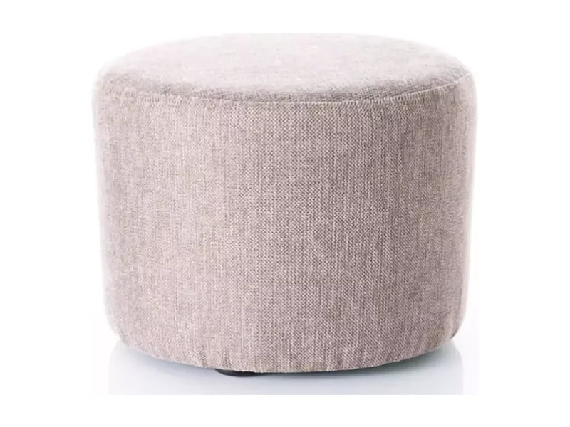 Pouf rond en tissu 43 x 32 cm beige VADIA