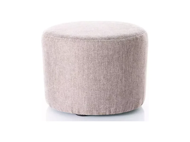 Pouf rond en tissu 43 x 32 cm beige VADIA
