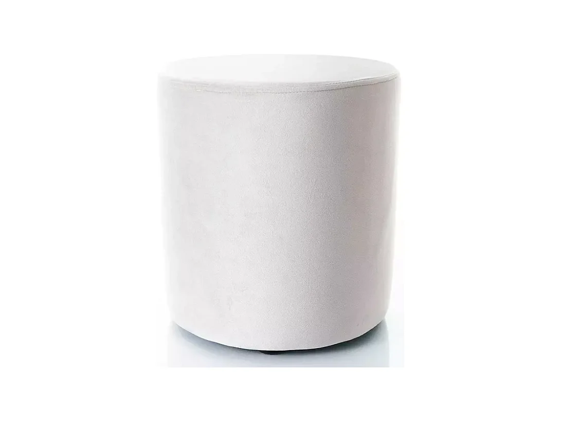 Pouf rond en velours 38 x 42 cm gris clair DELTA