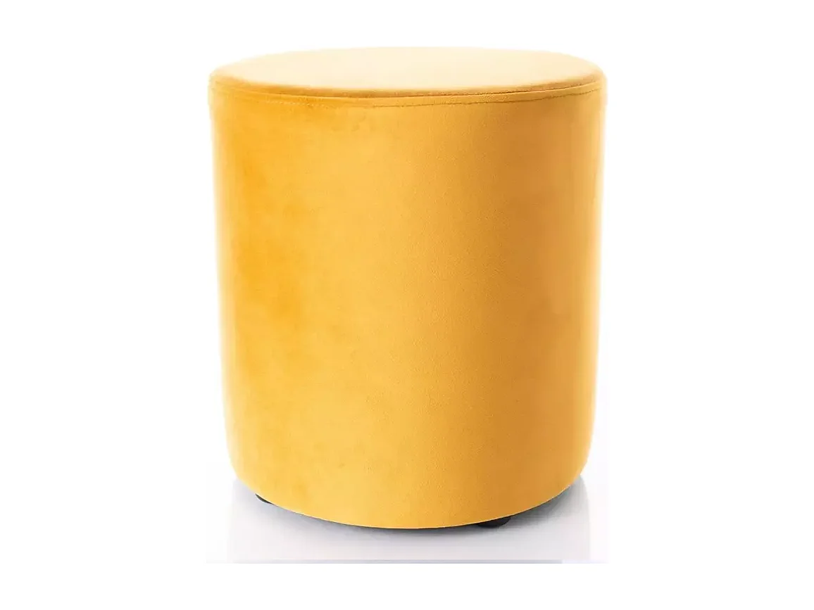 Pouf rond en velours 38 x 42 cm curry DELTA