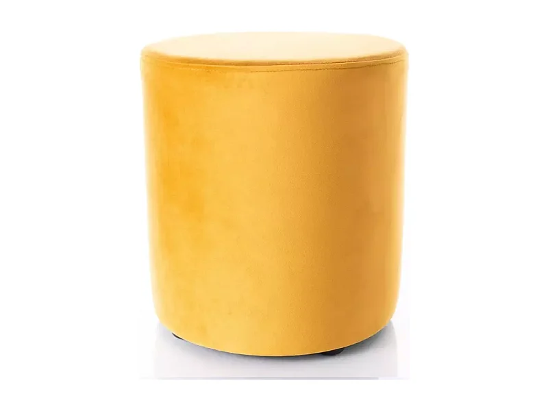Pouf rond en velours 38 x 42 cm curry DELTA