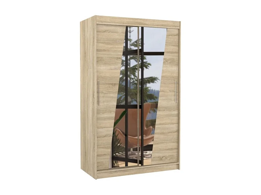 Armoire Lexas (120cm)/portes coulissantes/miroir/Sonoma