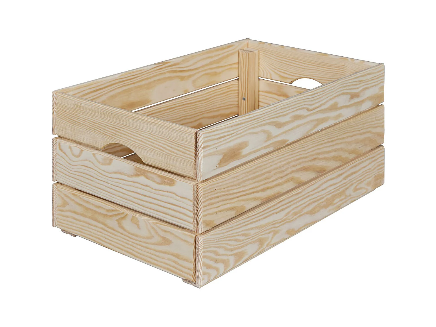 Cagette en bois de pin coloris Naturel - Longueur 65 x profondeur 31,5 x hauteur 23 cm