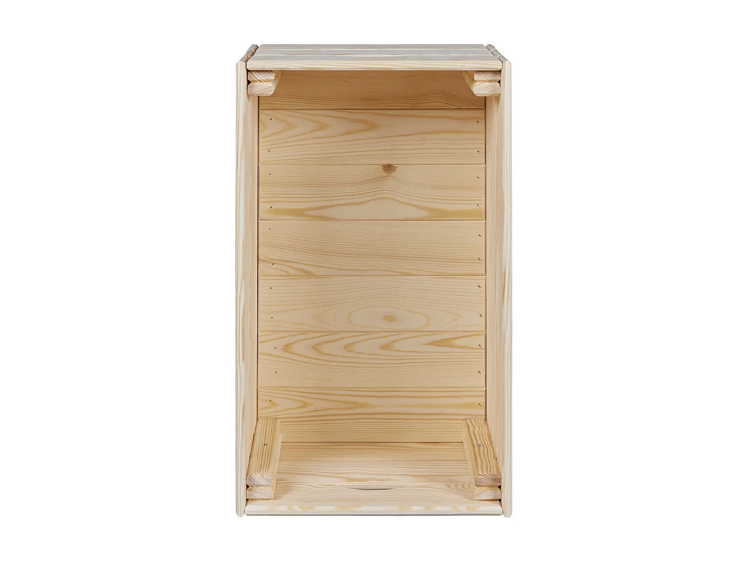 Cagette en bois de pin coloris Naturel - Longueur 65 x profondeur 31,5 x hauteur 23 cm