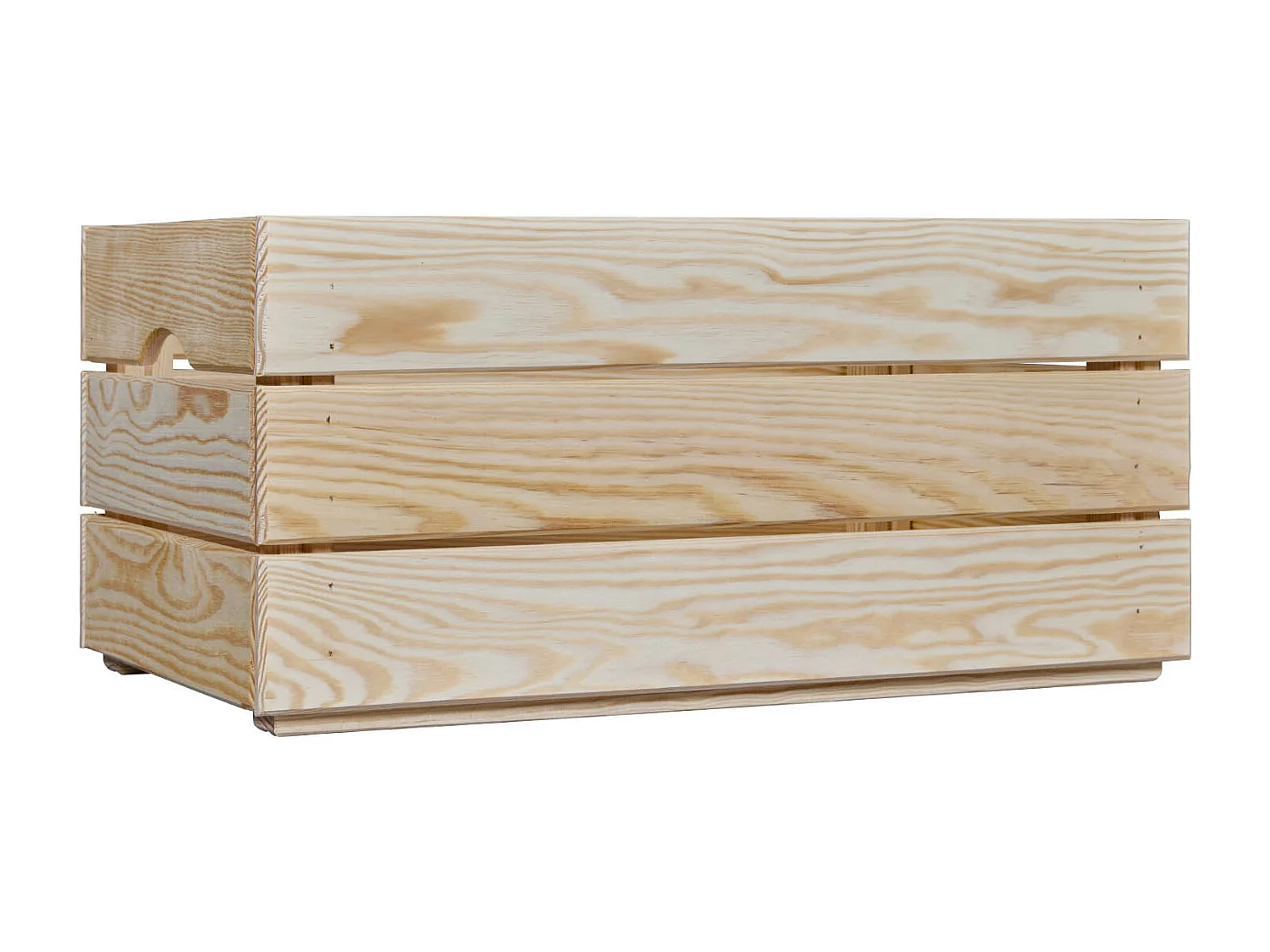 Cagette en bois de pin coloris Naturel - Longueur 65 x profondeur 31,5 x hauteur 23 cm