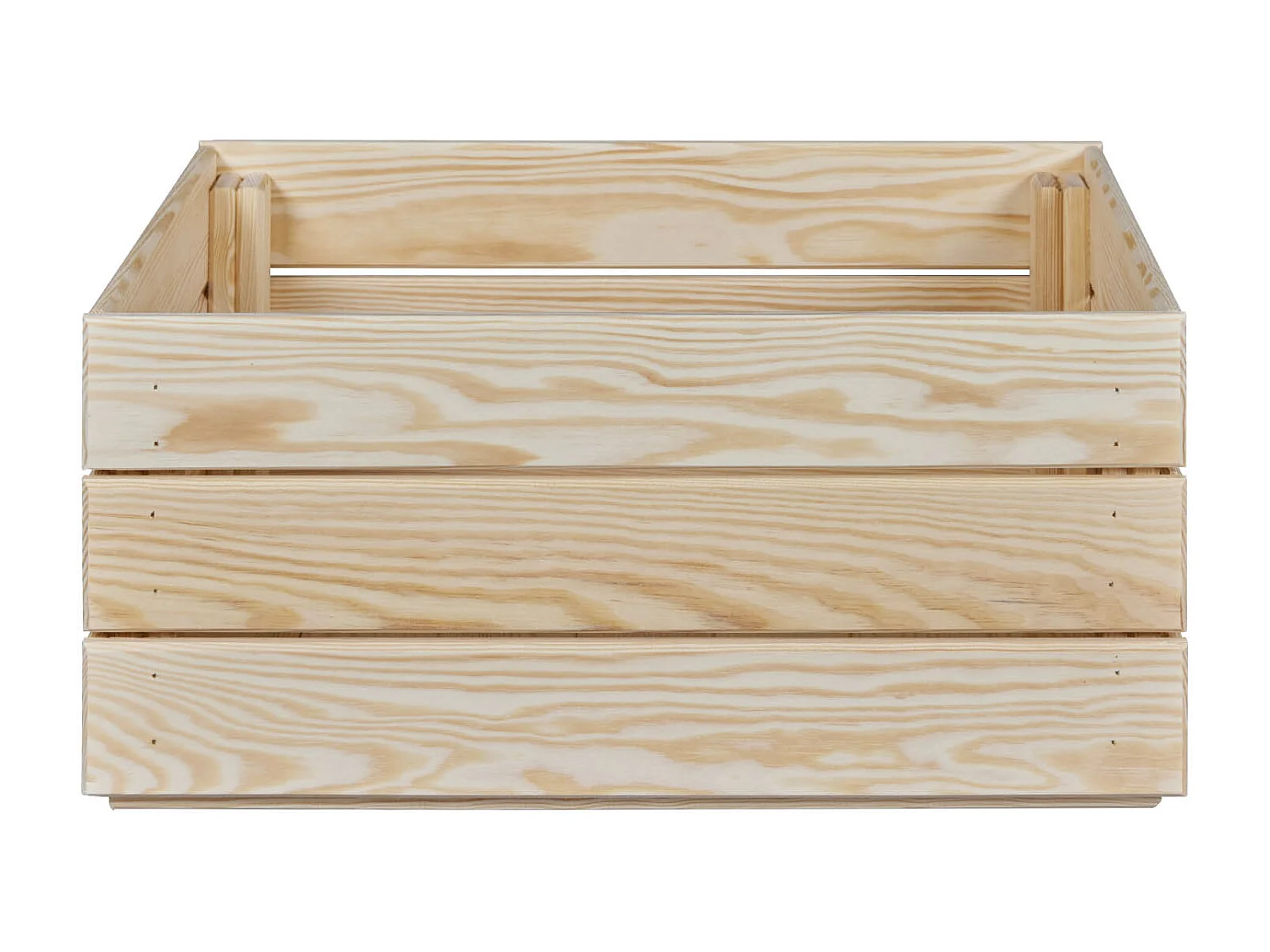 Cagette en bois de pin coloris Naturel - Longueur 65 x profondeur 31,5 x hauteur 23 cm