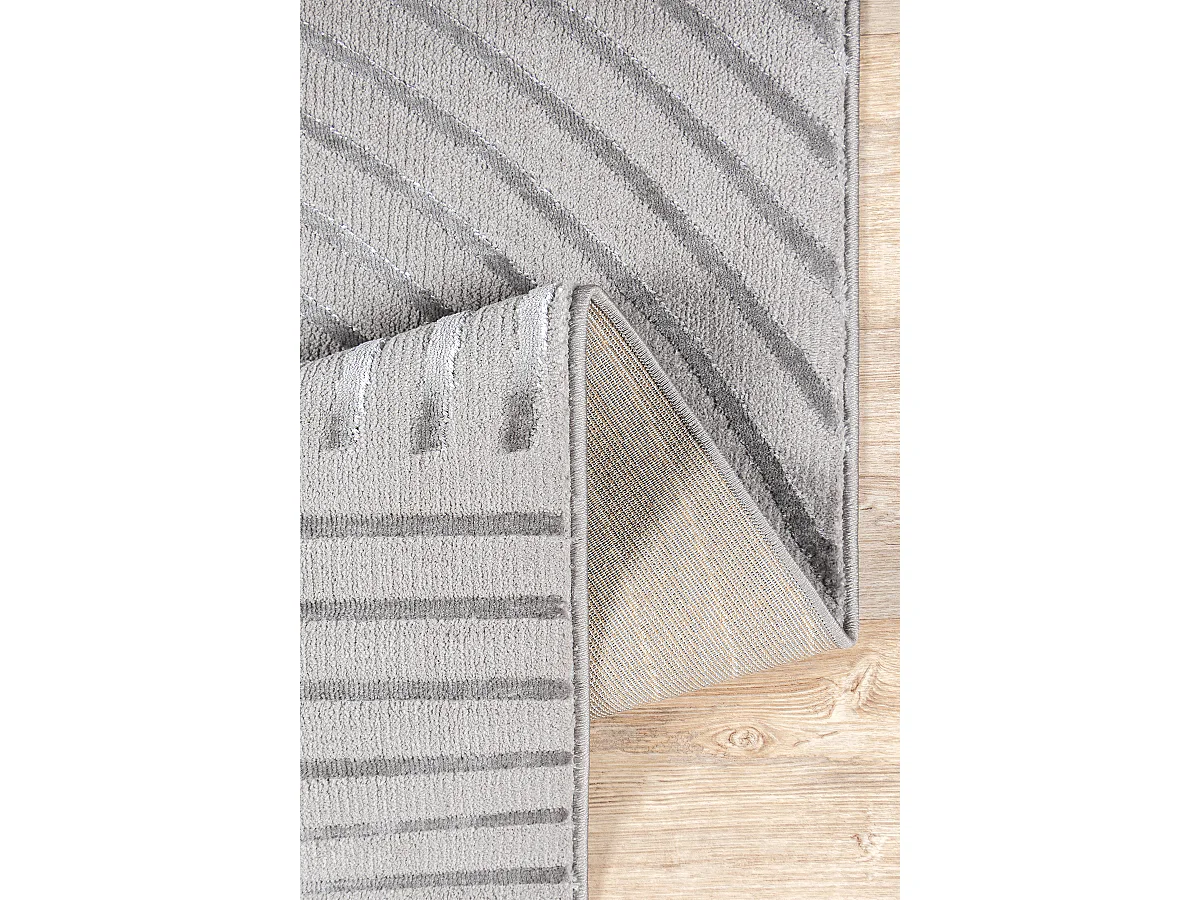 Tapis Knight 3D brillants moderne, Gris, 80 x 150 cm
