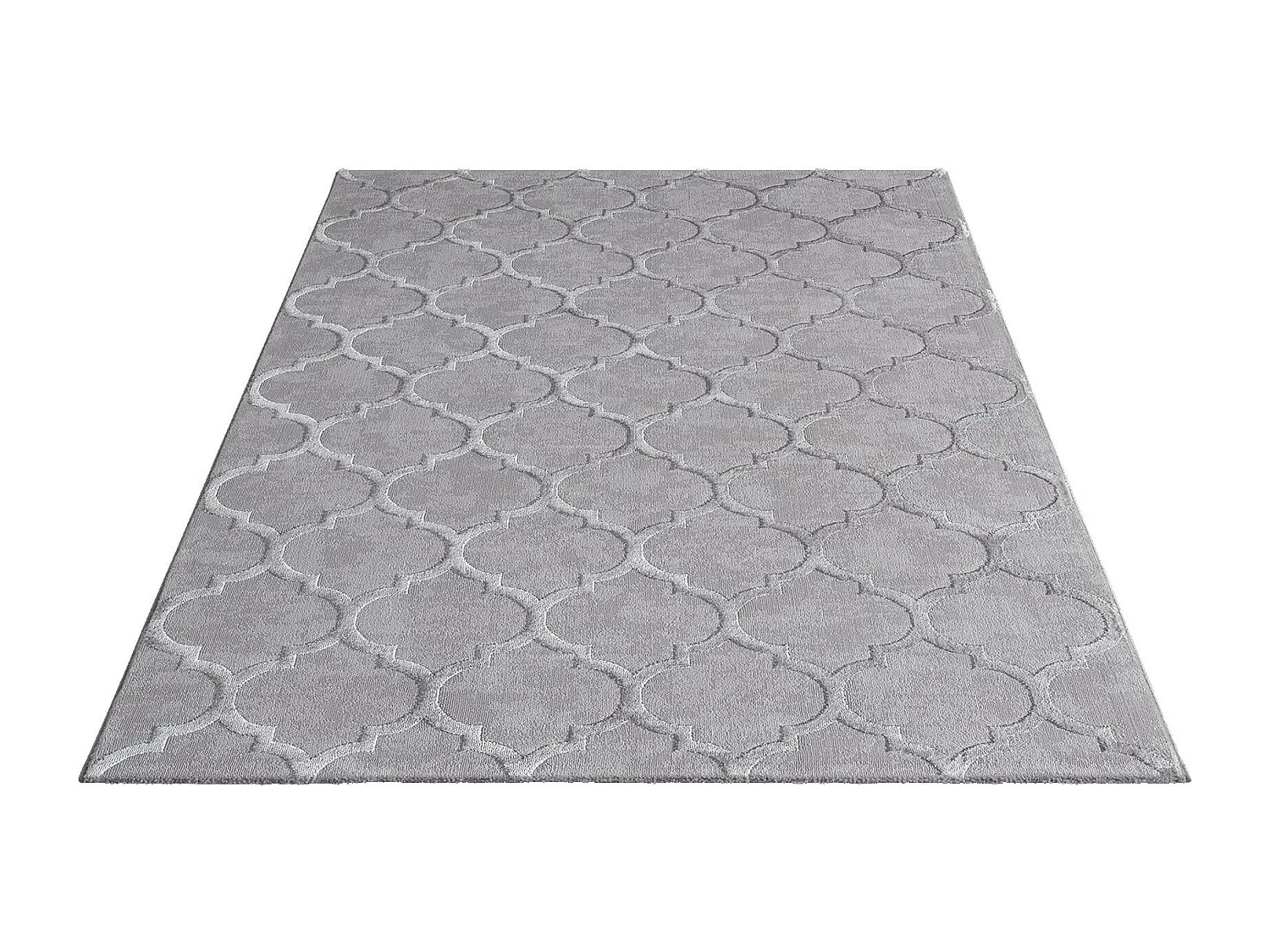 Tapis Knight 3D brillants marocain design, Gris, 160 x 230 cm