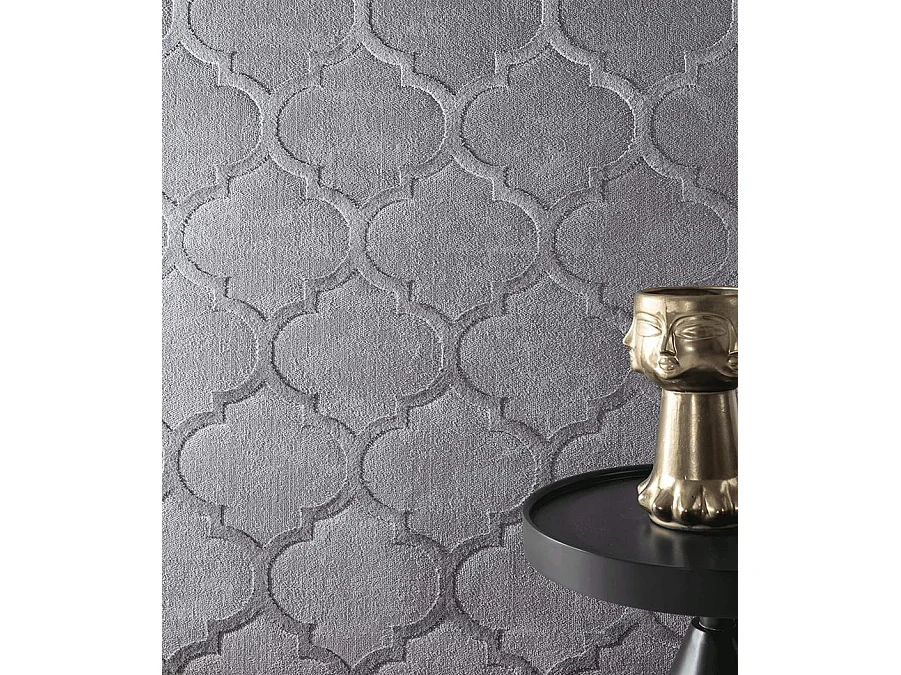 Tapis Knight 3D brillants marocain design, Gris, 160 x 230 cm