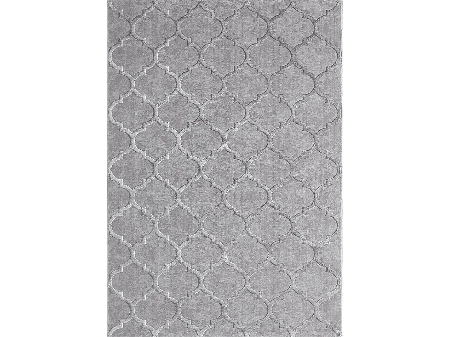Tapis Knight 3D brillants marocain design, Gris, 140 x 200 cm