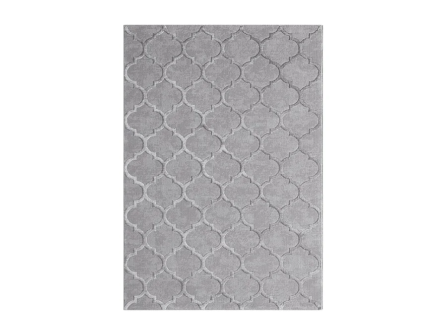 Tapis Knight 3D brillants marocain design, Gris, 80 x 150 cm