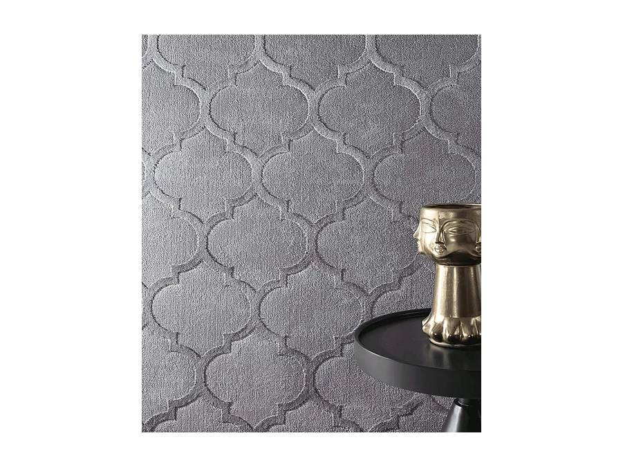 Tapis Knight 3D brillants marocain design, Gris, 80 x 150 cm