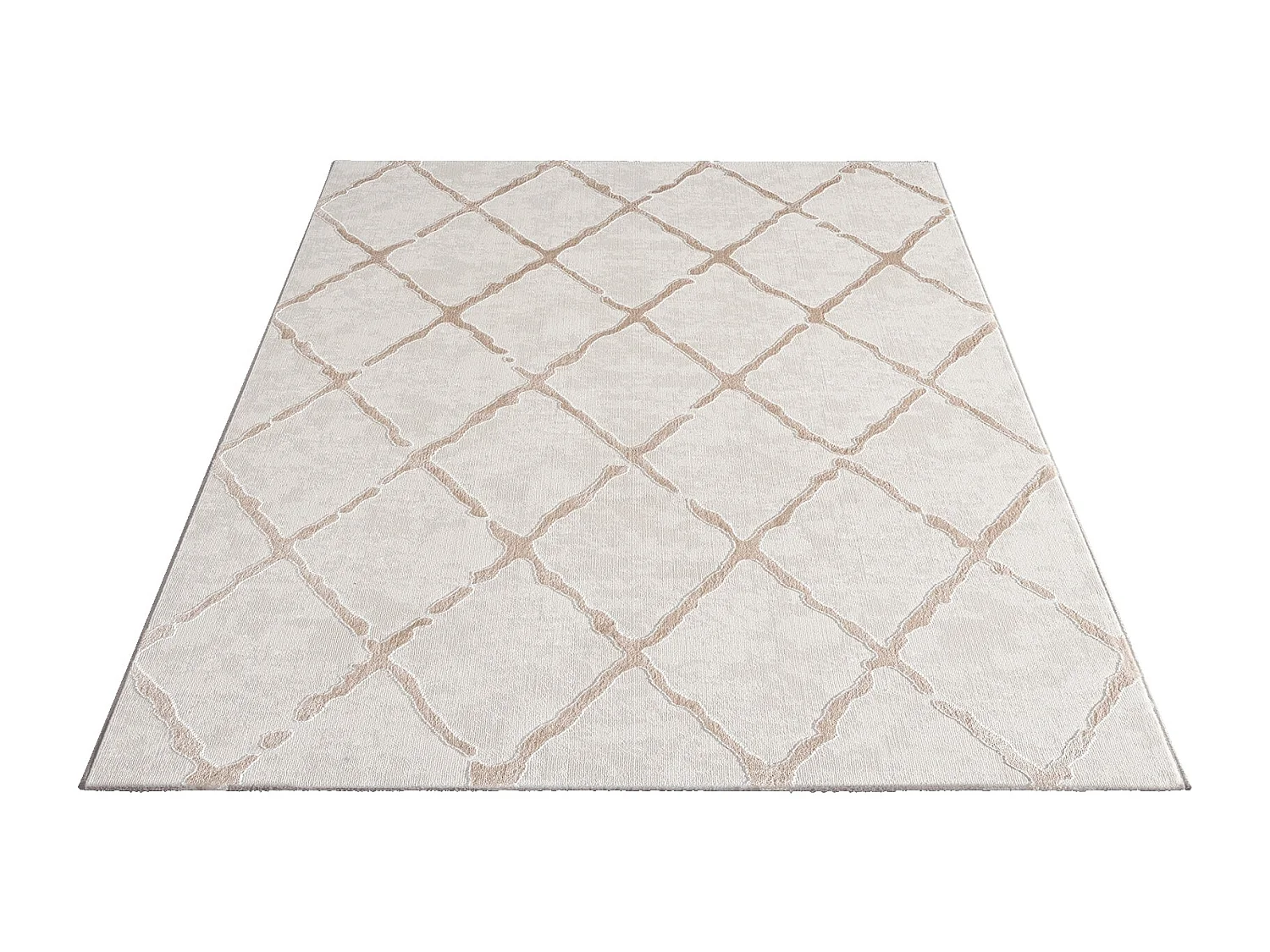 Tapijt Knight 3D Glinsterend Diamantontwerp, Beige, 80 x 150 cm