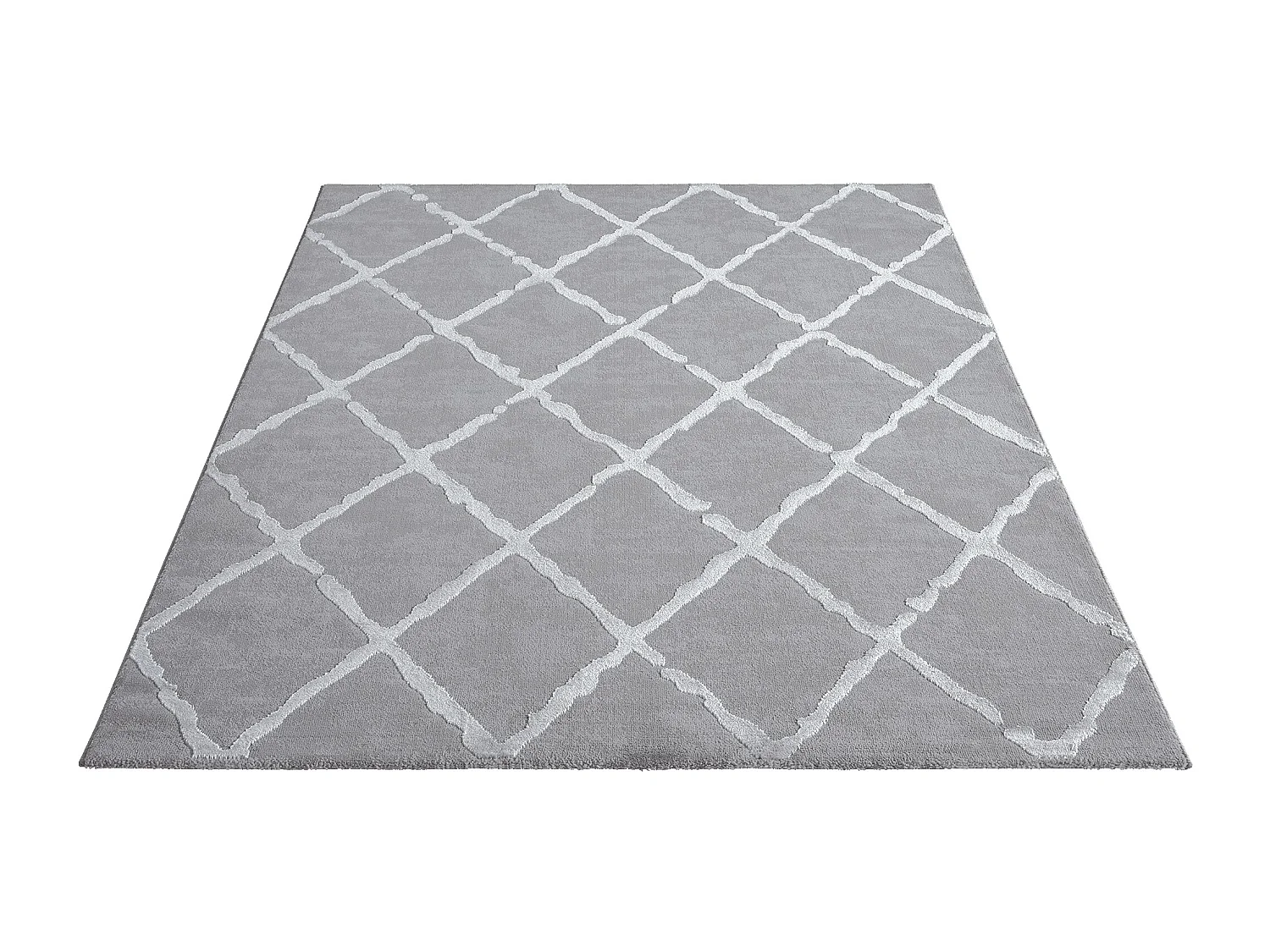 Tapis Knight 3D brillants design losange, Gris, 120 x 170 cm