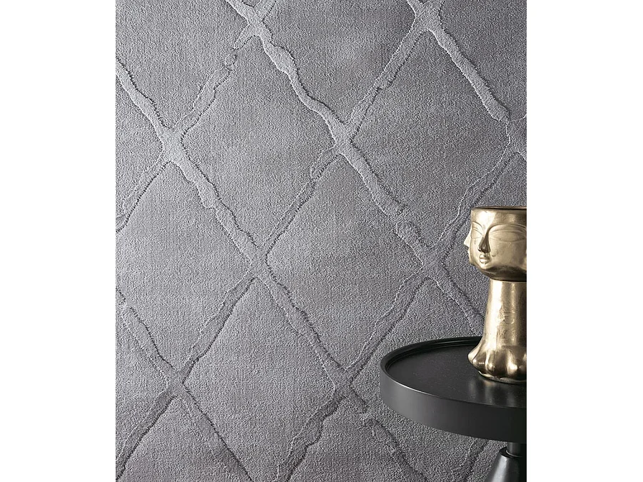 Tapis Knight 3D brillants design losange, Gris, 120 x 170 cm