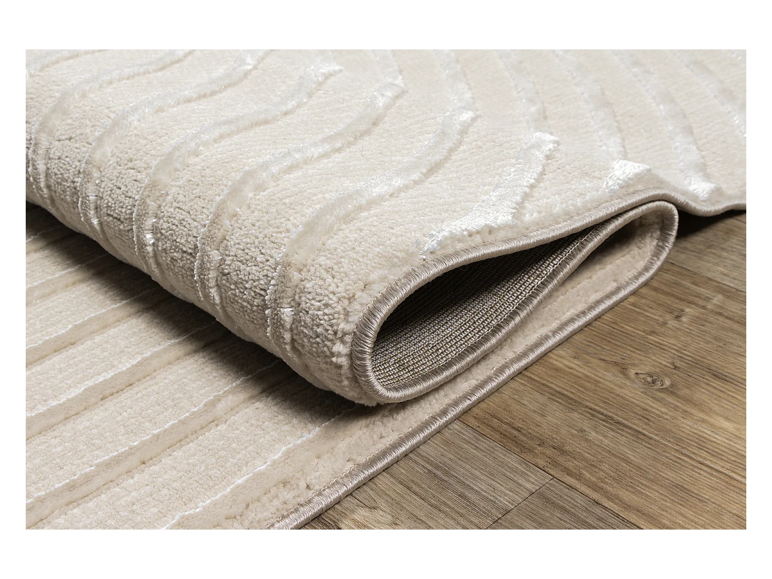 Tapis Knight 3D brillants moderne, Beige, 80 x 150 cm