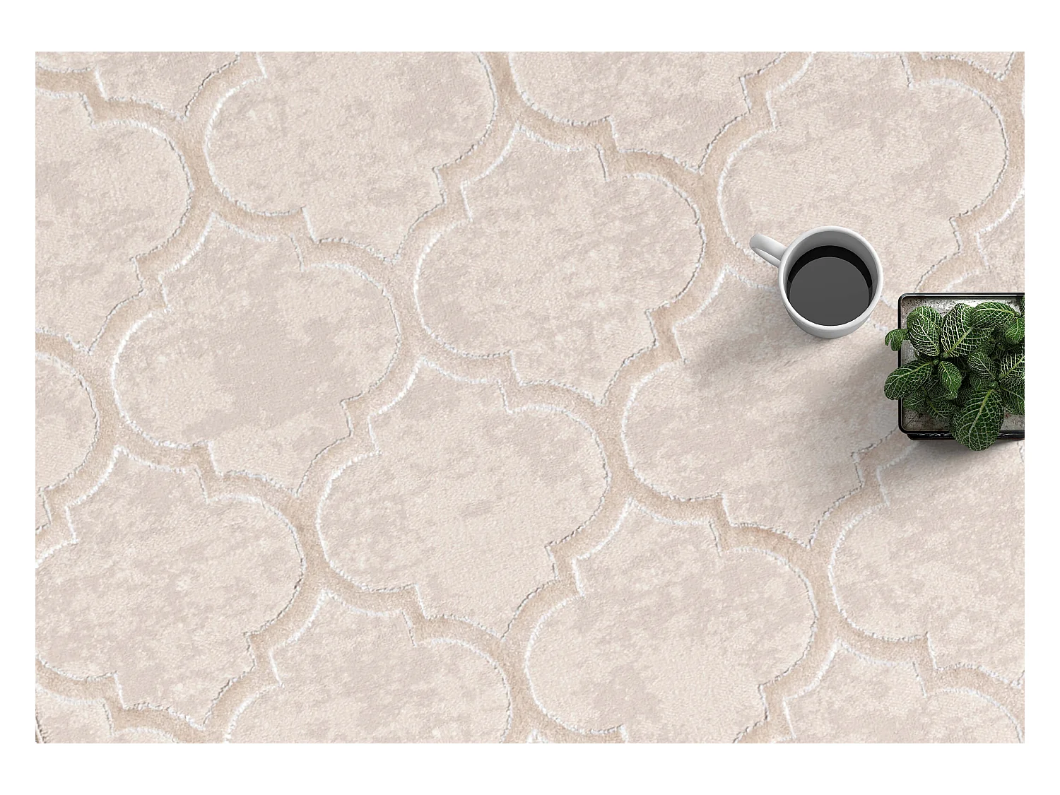 Tapijt Knight 3D Glinsterend Marokkaans Ontwerp, Beige, 160 x 230 cm