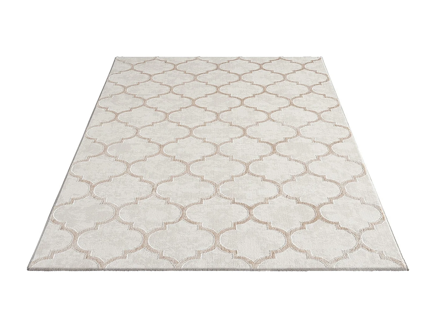 Tapijt Knight 3D Glinsterend Marokkaans Ontwerp, Beige, 80 x 150 cm