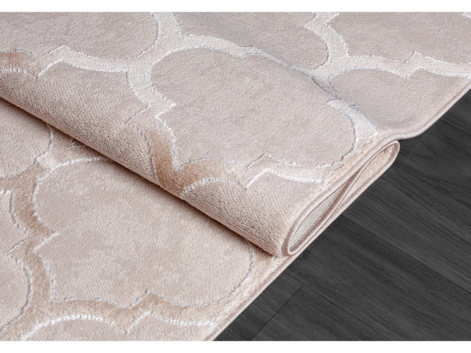 Tapijt Knight 3D Glinsterend Marokkaans Ontwerp, Beige, 80 x 150 cm