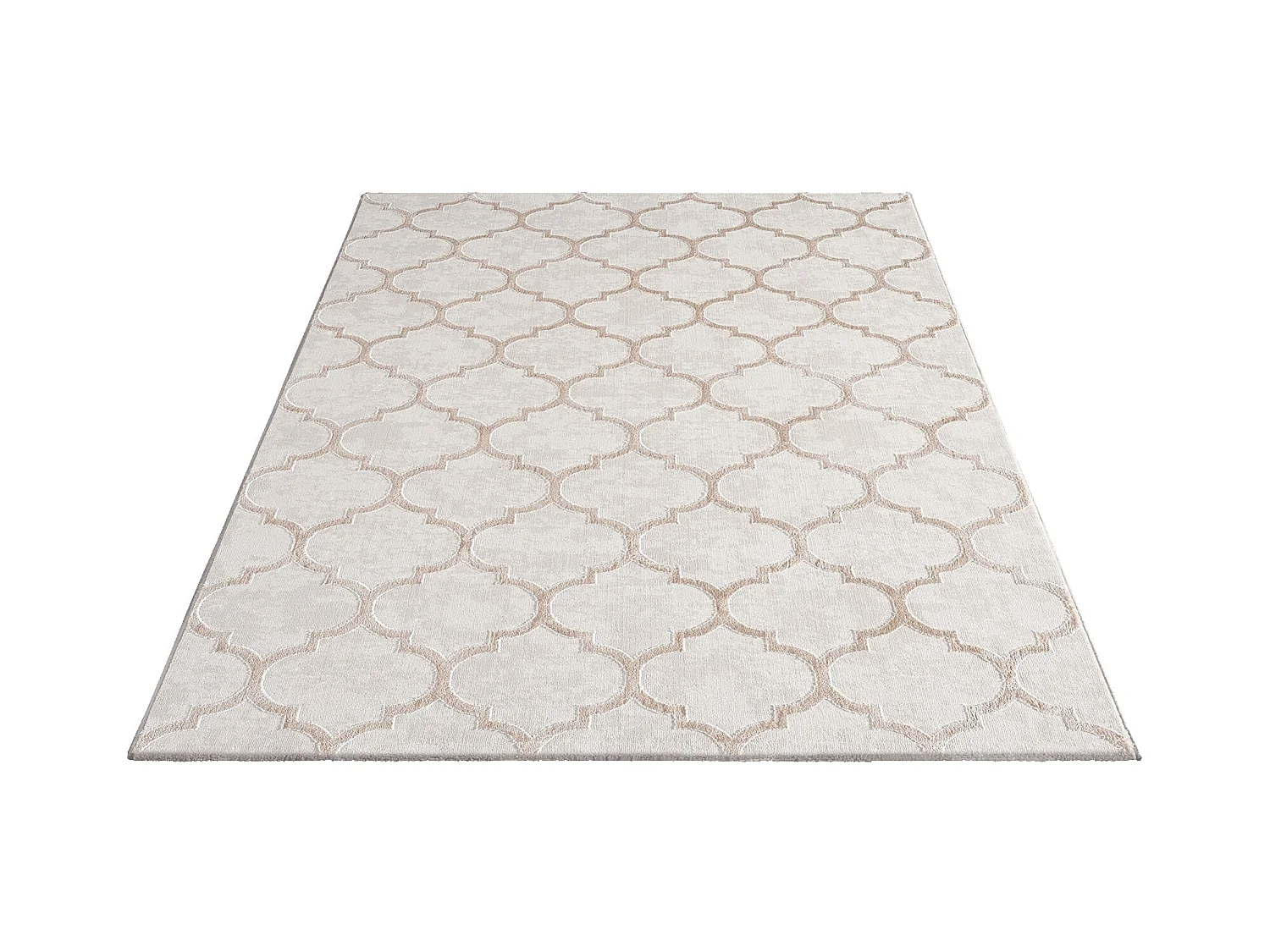 Tapis Knight 3D brillants marocain design, Beige, 200 x 290 cm