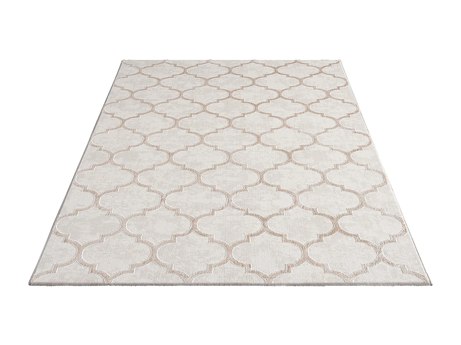 Tapis Knight 3D brillants marocain design, Beige, 200 x 290 cm