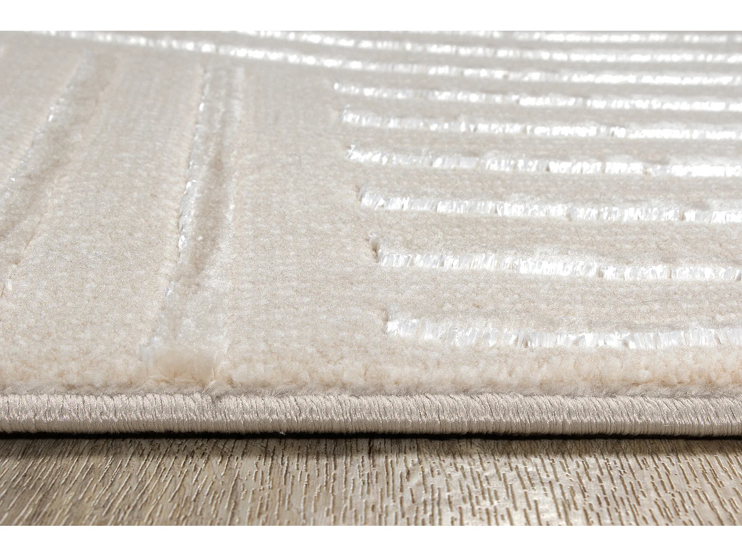 Alfombra Knight 3D Brillante Moderno, Beige, 80 x 300 cm