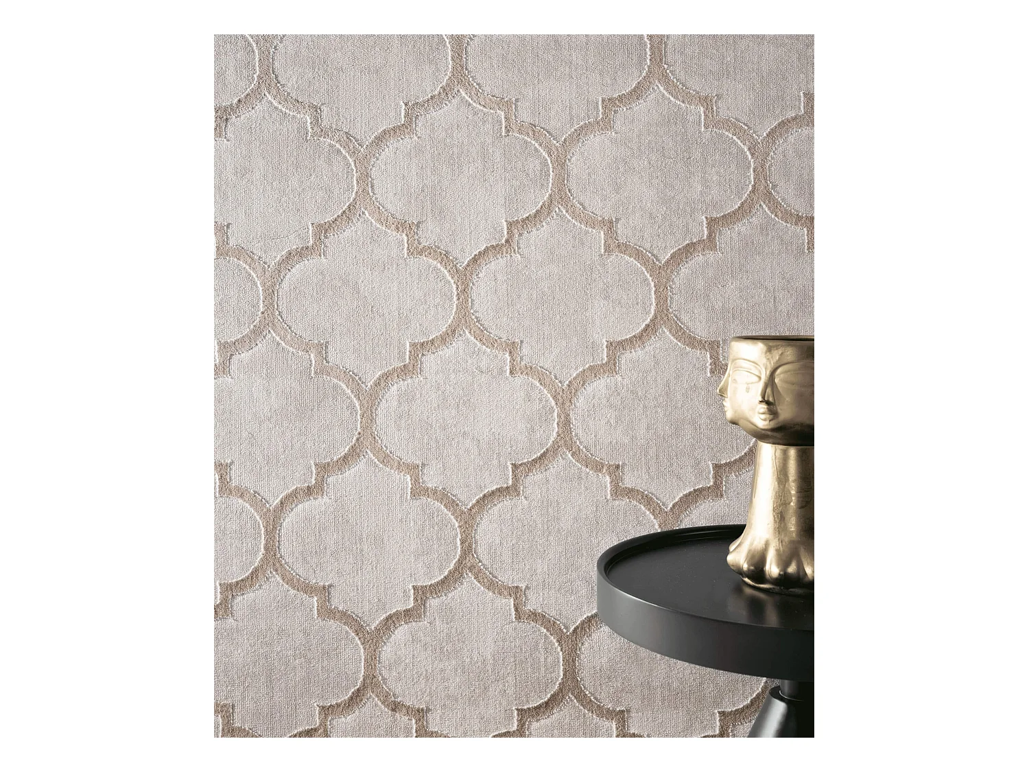 Tapijt Knight 3D Glinsterend Marokkaans Ontwerp, Beige, 140 x 200 cm