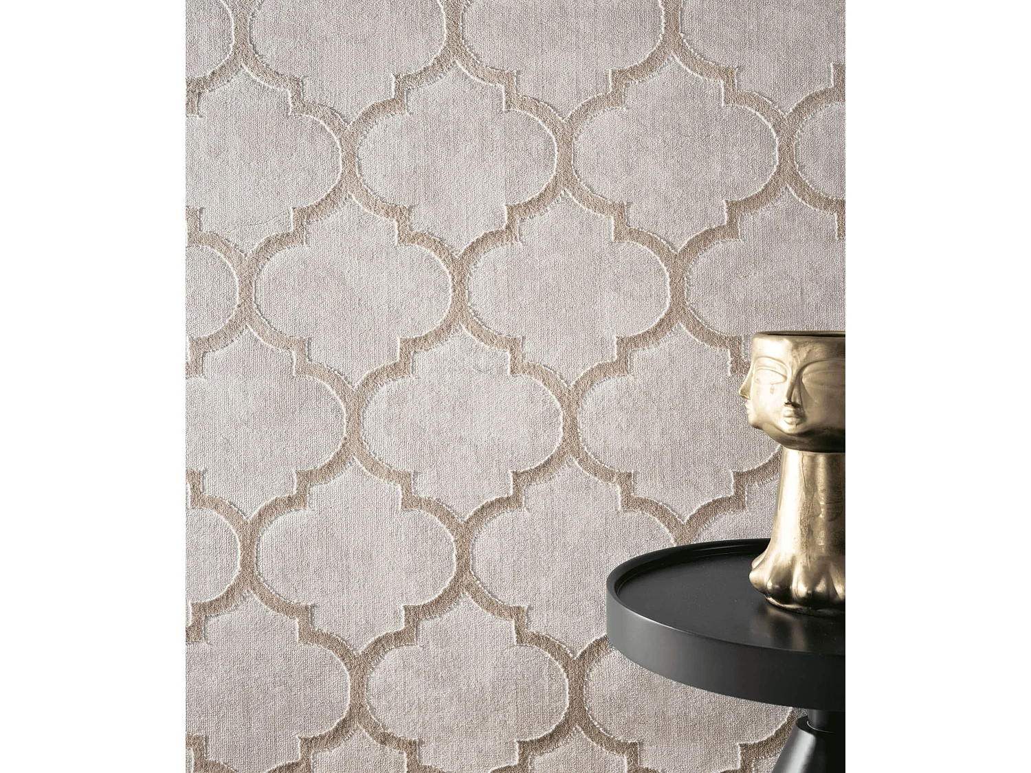 Tapis Knight 3D brillants marocain design, Beige, 140 x 200 cm