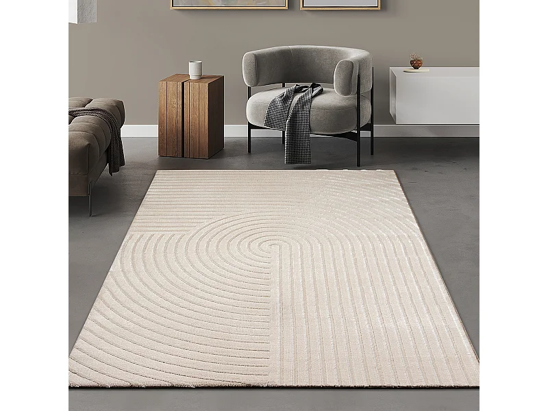 Teppich Knight 3D Glänzend Modern, Beige, 140 x 200 cm