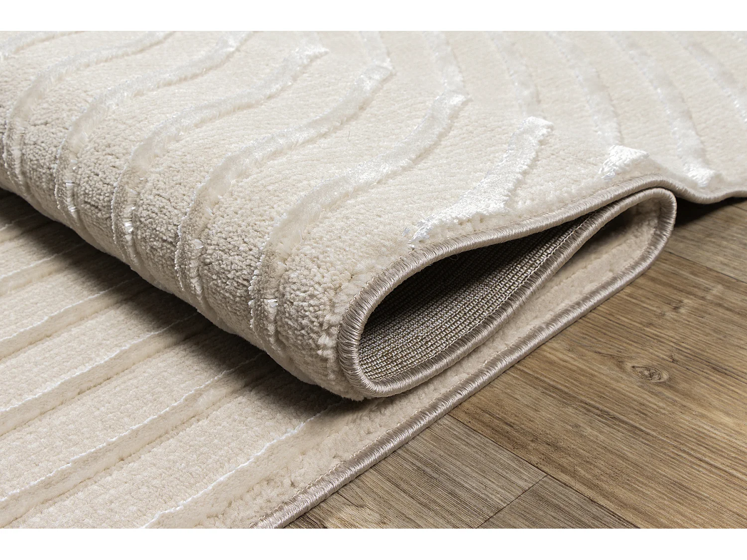 Tapis Knight 3D brillants moderne, Beige, 140 x 200 cm