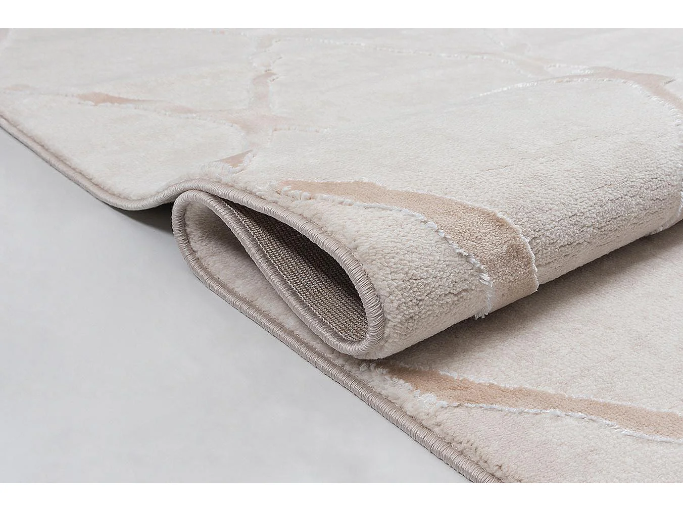 Tapis Knight 3D brillants design losange, Beige, 200 x 290 cm