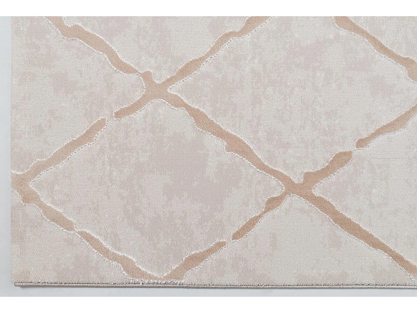 Tapis Knight 3D brillants design losange, Beige, 200 x 290 cm