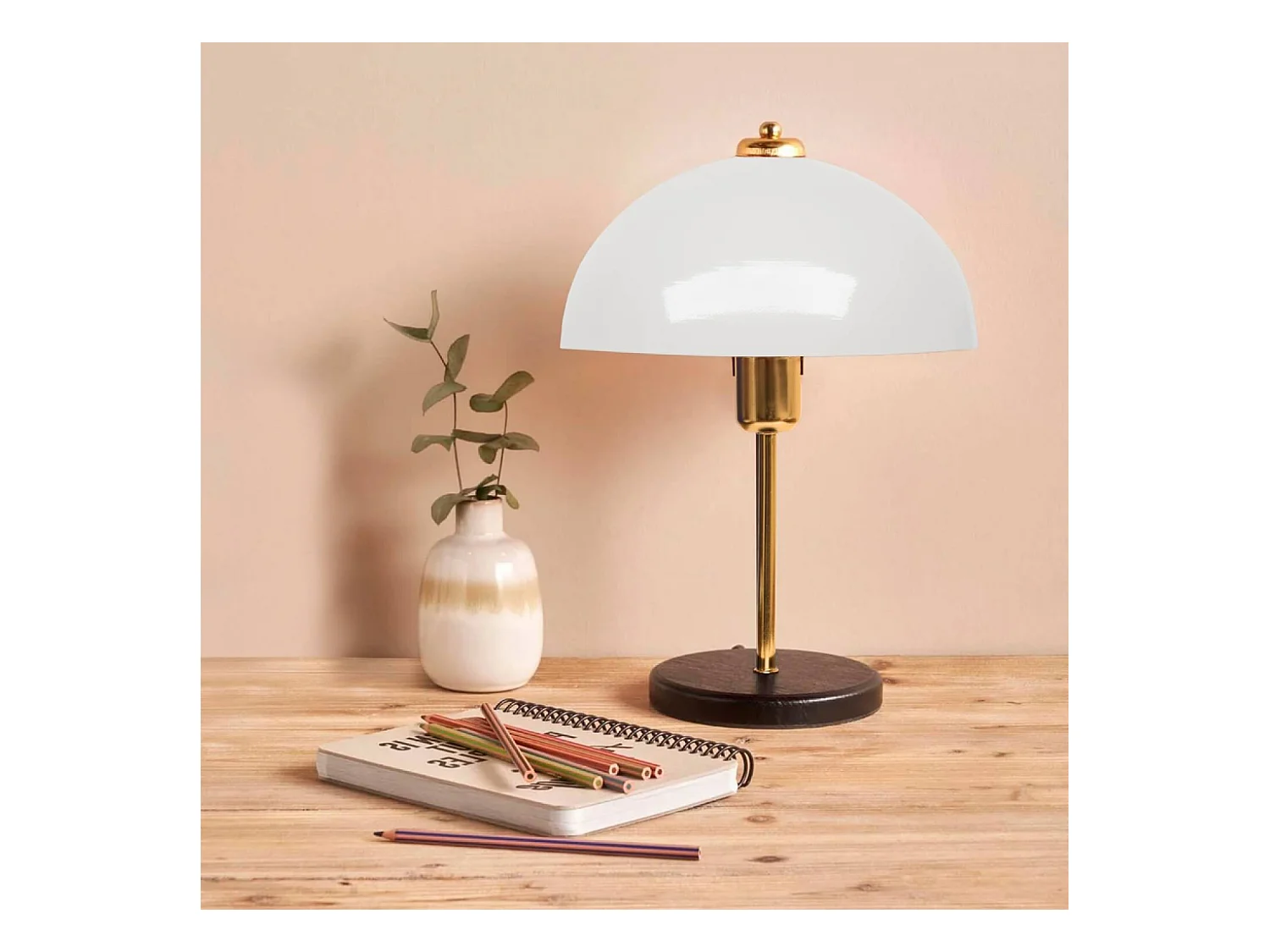 Lampada da tavolo dorata a forma di fungo LISETTE 37cm