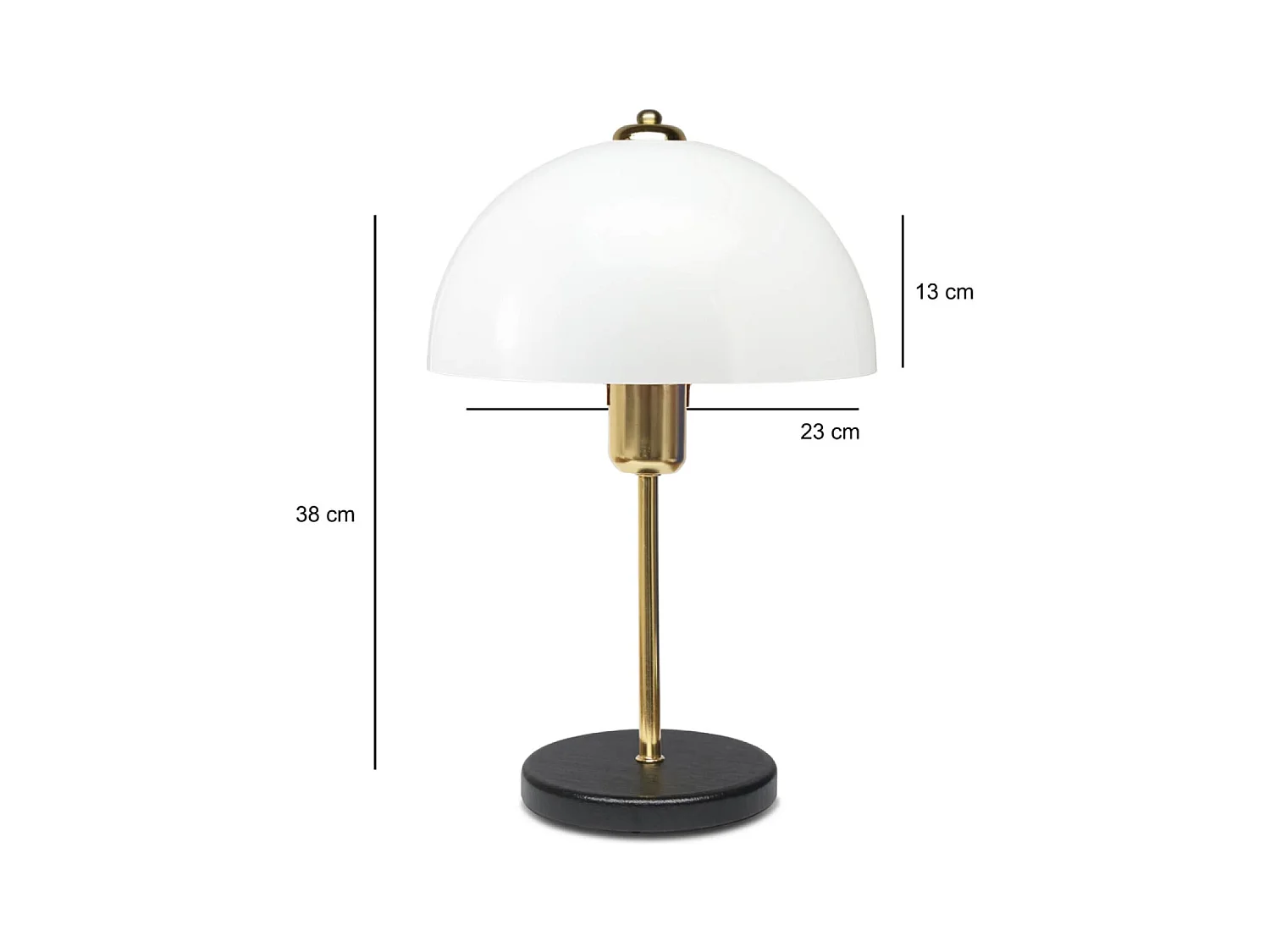 Lampe de table champignon doré 37cm LISETTE