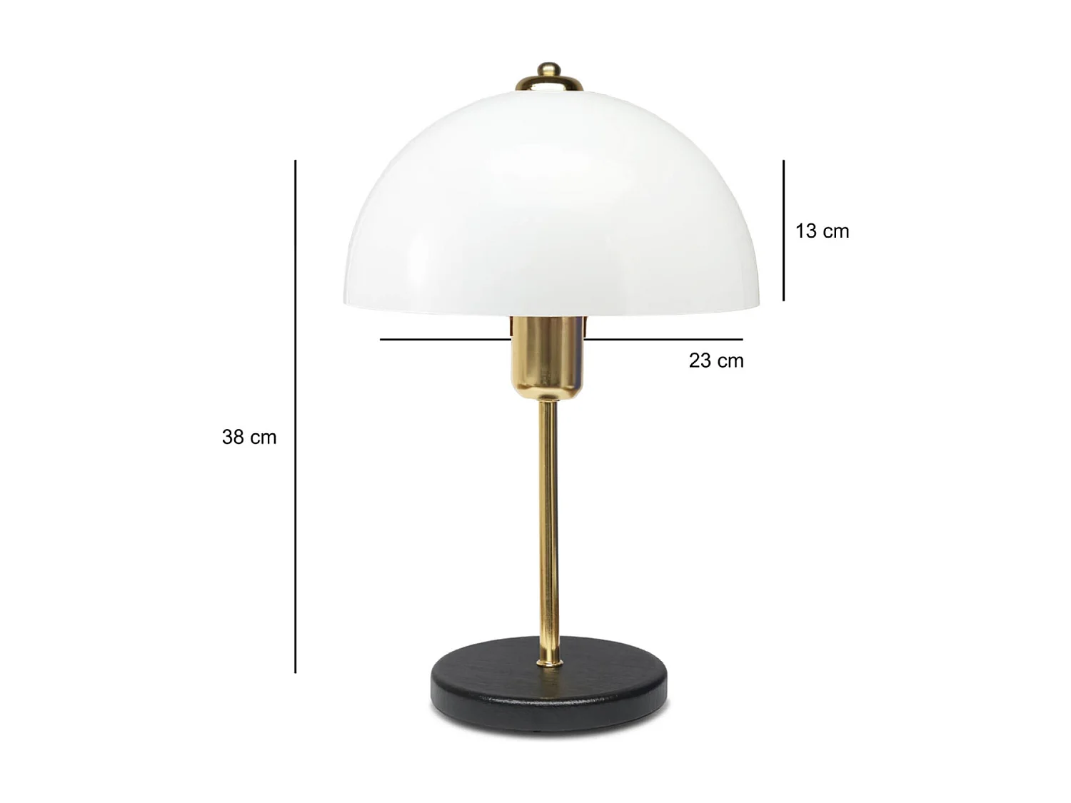 Gouden tafellamp paddenstoelvorm LISETTE 37cm