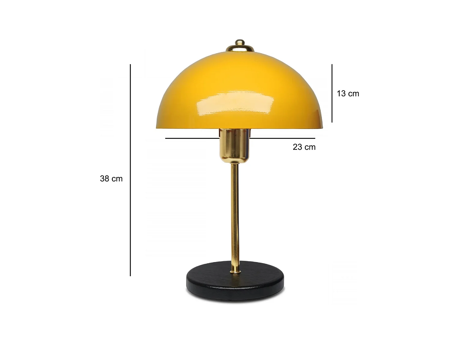 Lampe de table champignon noir 49cm EDITH