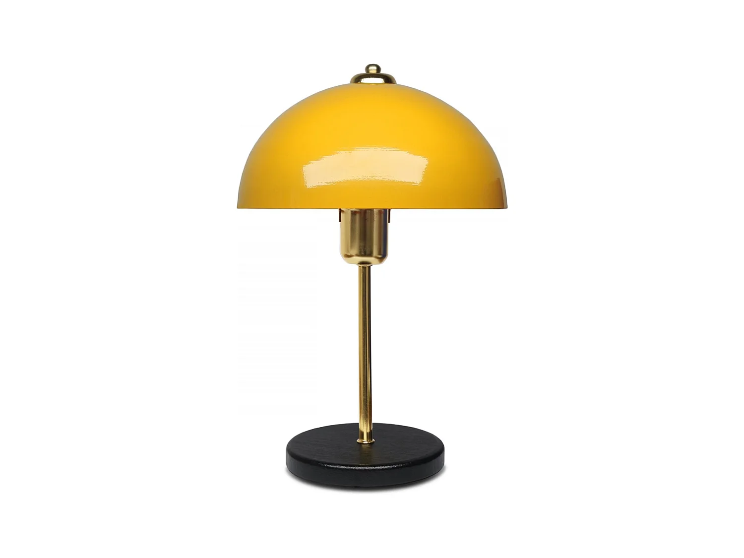 Zwarte moderne design tafellamp paddenstoel 49cm van metaal en hout