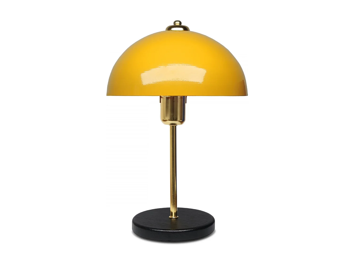 Zwarte moderne design tafellamp paddenstoel 49cm van metaal en hout