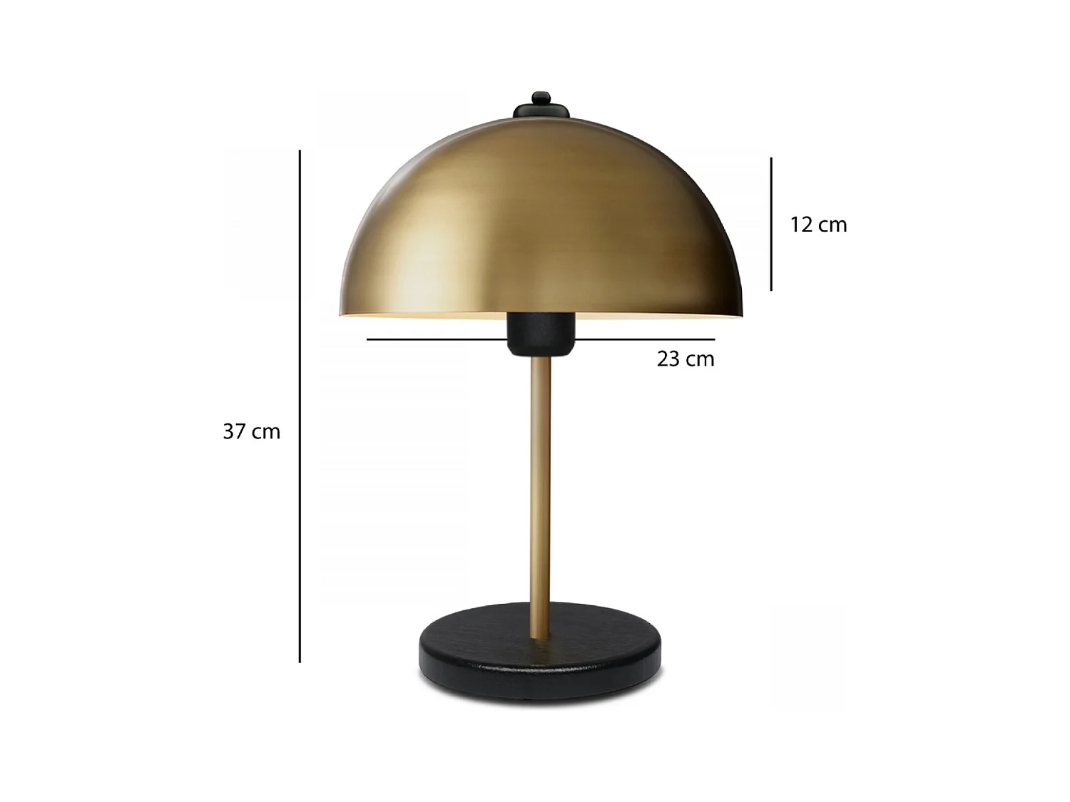 Gele tafellamp in paddenstoelvorm 38cm PAULE