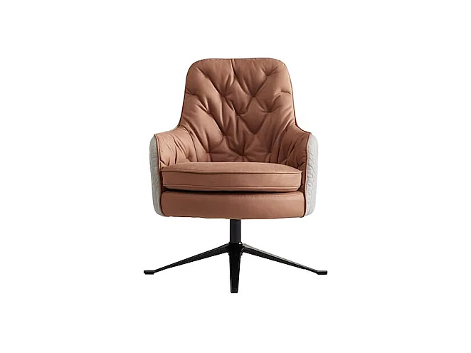 Fauteuil en simili cuir JULIO - Marron et Gris