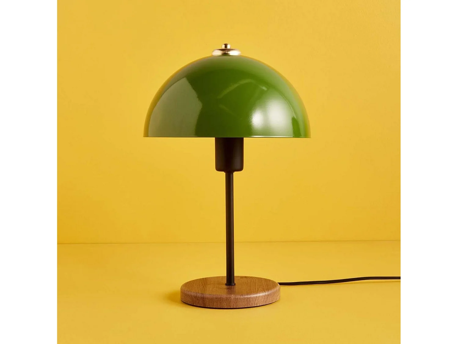 Mesa de centro redonda modular de nogal y blanco de 90 cm - AGNES