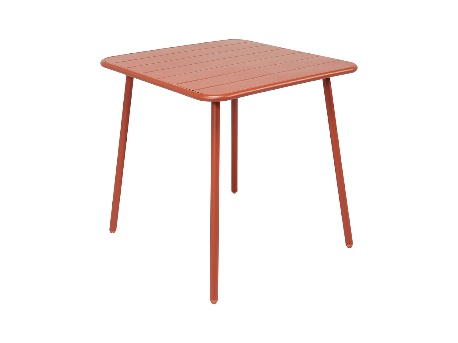Table salon de jardin repas 4 places 70x70cm terracotta BERGAME
