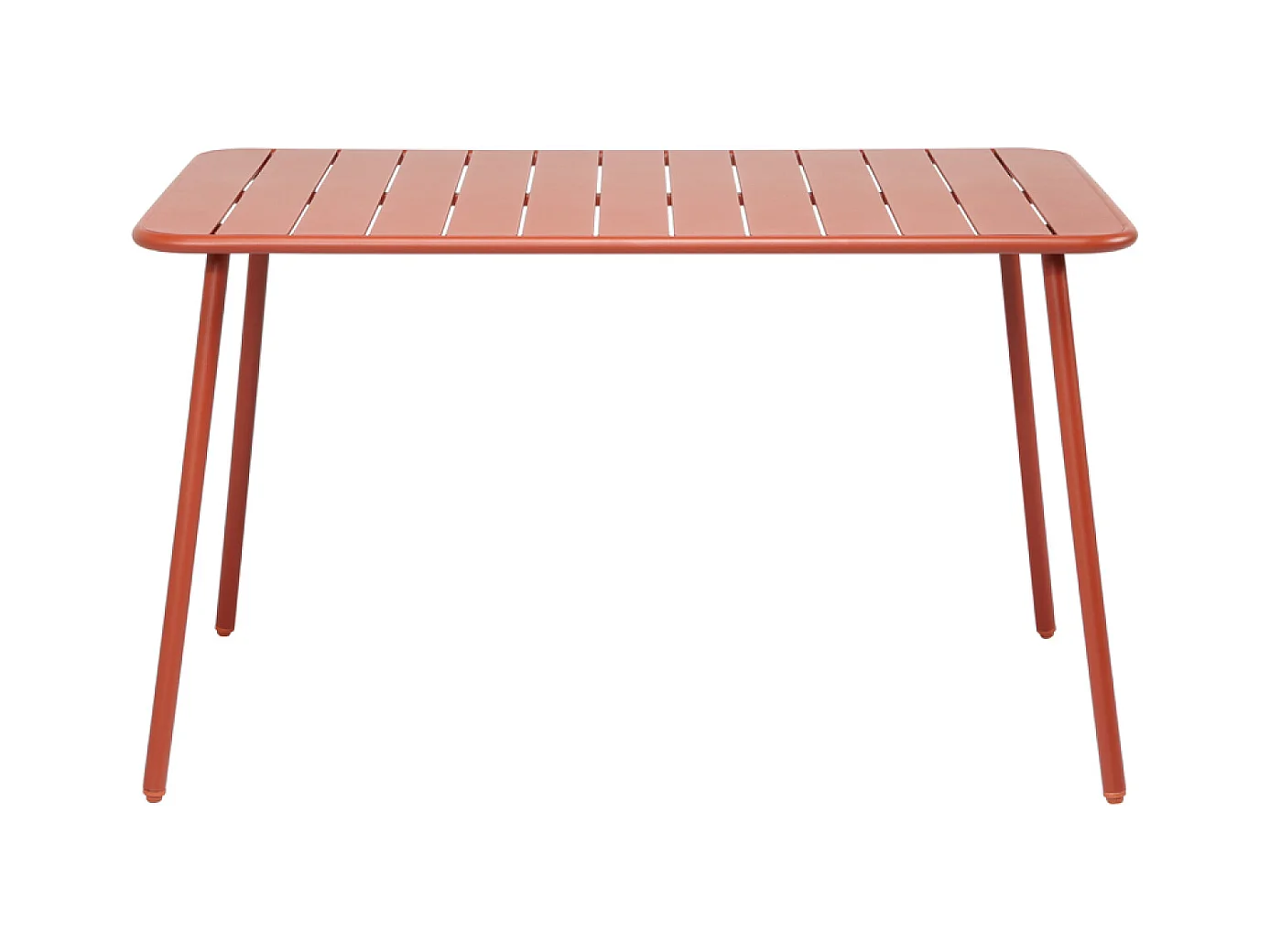 Table salon de jardin repas 4 à 6 places 120x70cm terracotta BERGAME