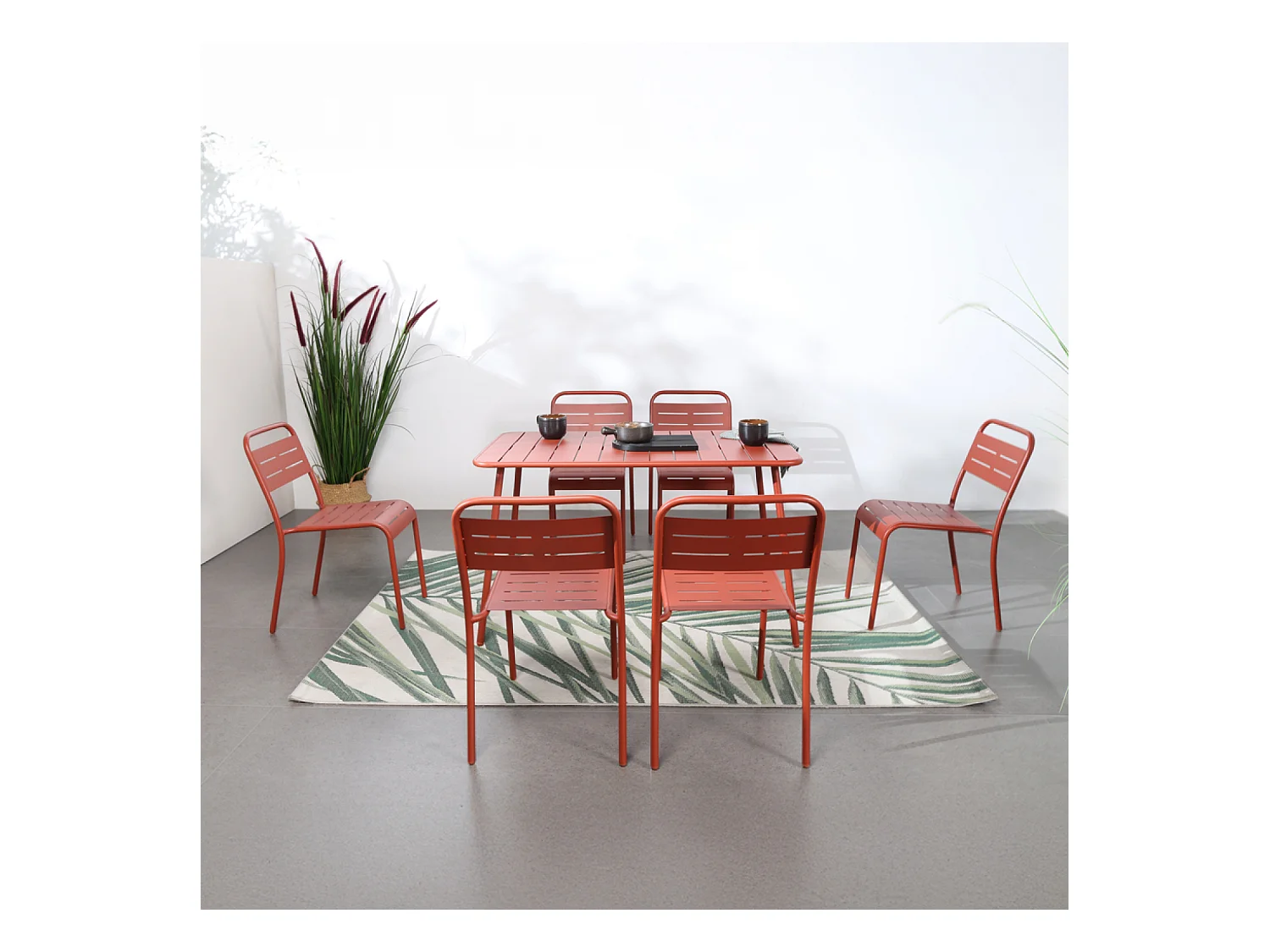 Tuintafel voor 4-6 Personen Terracotta BERGAME 120x70cm