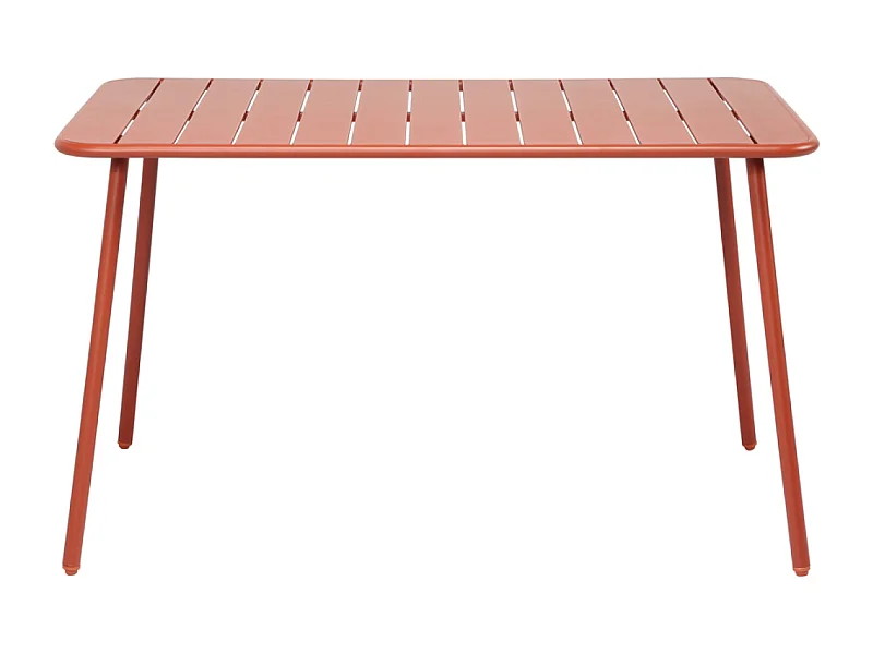 Table salon de jardin repas 4 à 6 places 120x70cm terracotta BERGAME