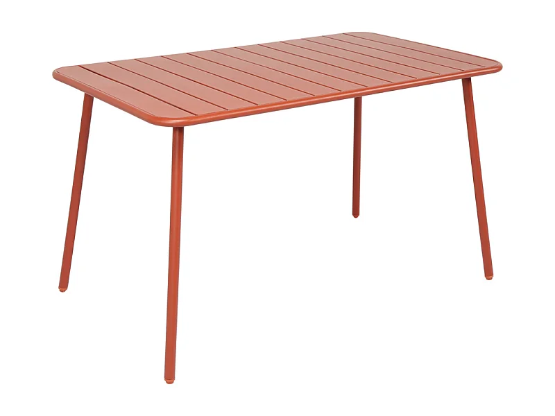 Table salon de jardin repas 4 à 6 places 120x70cm terracotta BERGAME