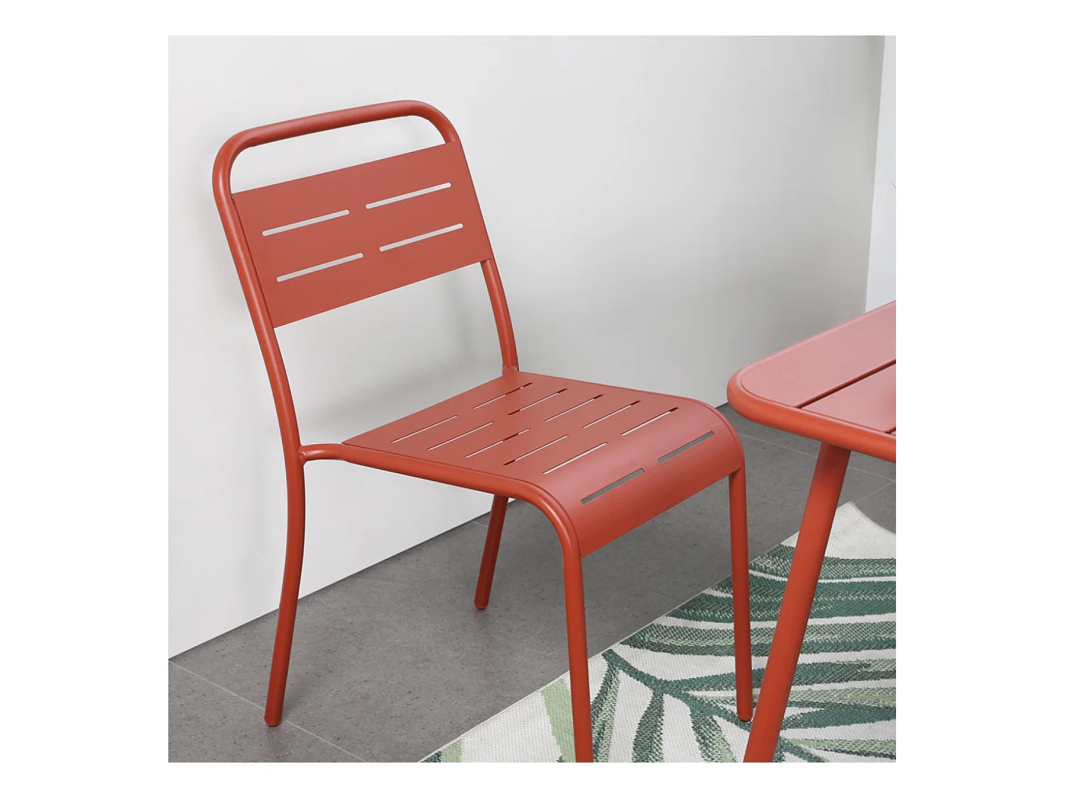 Lot de 6 chaises salon de jardin repas terracotta BERGAME